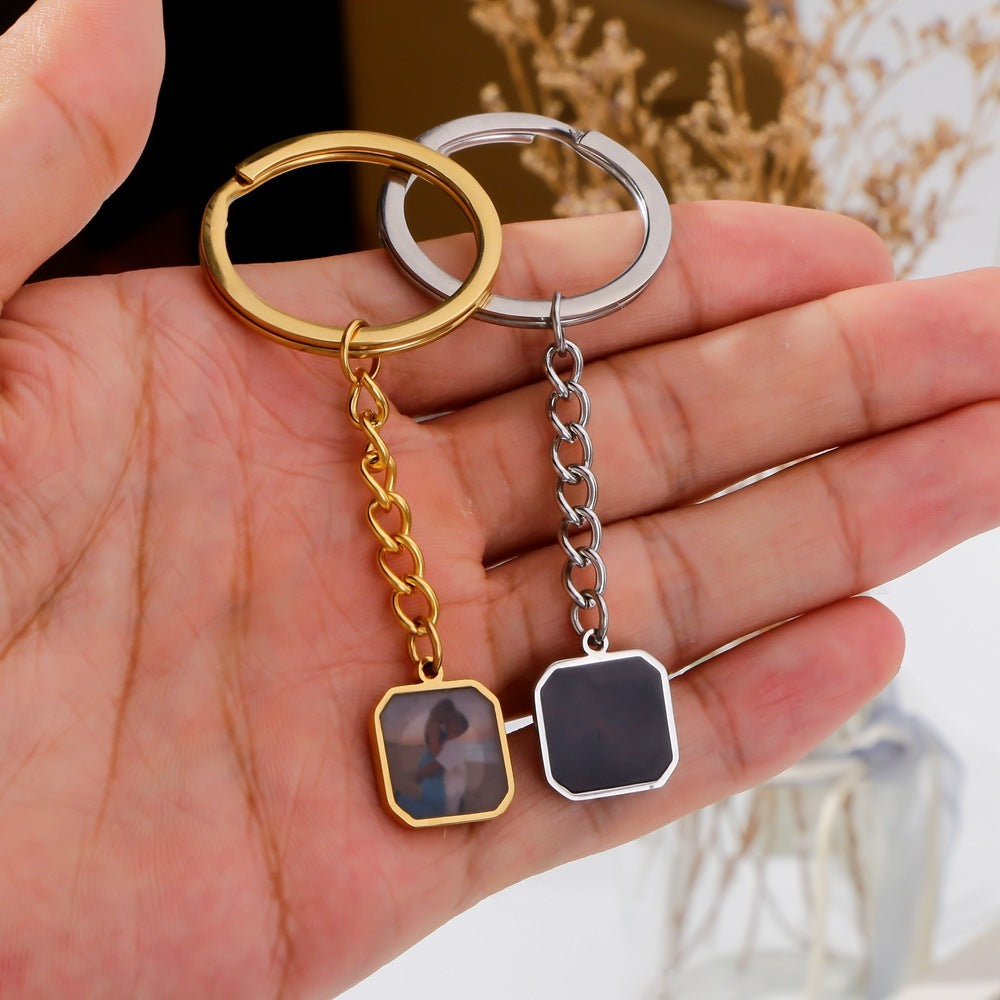 Personalized Photo Of Thermal Geometric Keychain